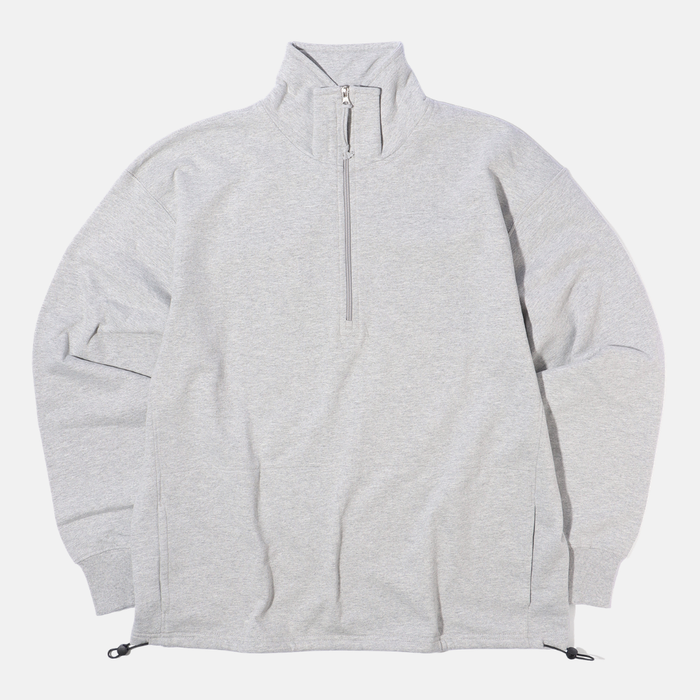 JAPAN FIT Unisex Half Zip Sweater Grey Melange