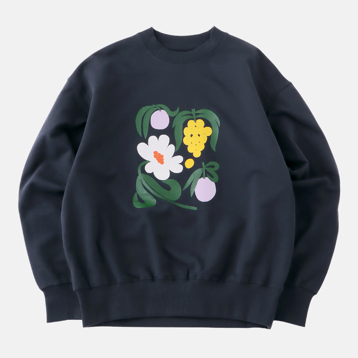 JAPAN FIT Unisex Sweatshirt Solid Navy "Summer Evening" プリント
