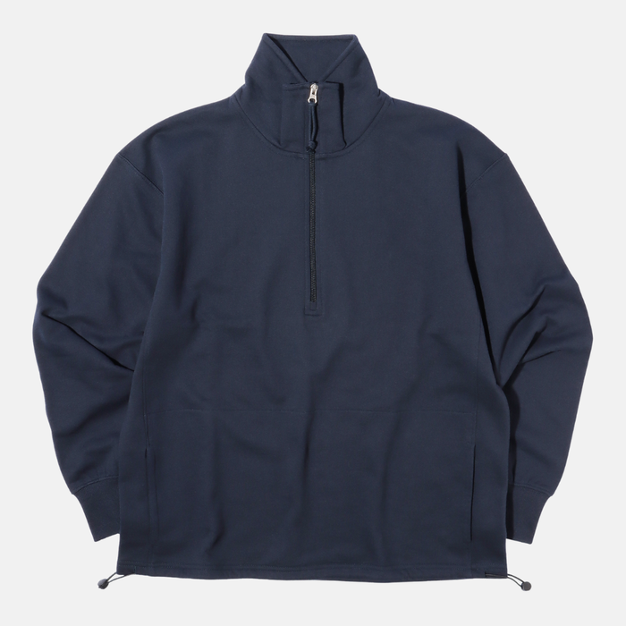 JAPAN FIT Unisex Half Zip Sweater Half Zip Sweater Solid Navy