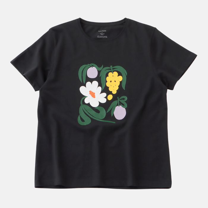 JAPAN FIT Women's T-Shirt Black "Summer Evening" プリント