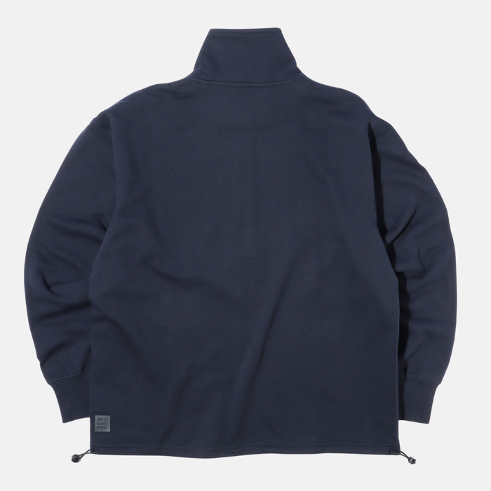 JAPAN FIT Unisex Half Zip Sweater Half Zip Sweater Solid Navy