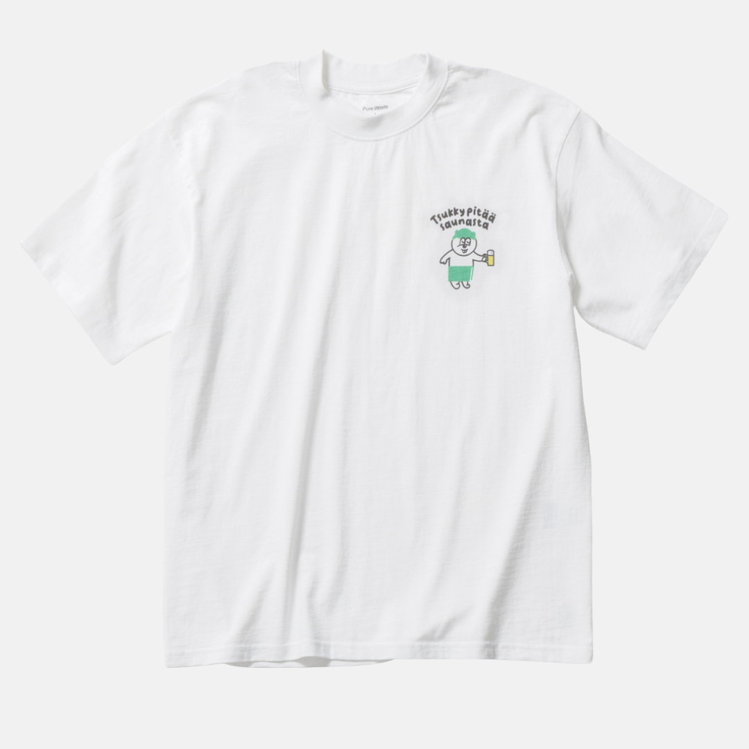 ツッキー x Pure Waste / JAPAN FIT Oversized T-shirt ホワイト