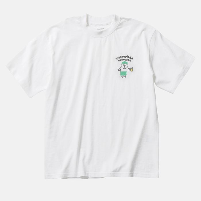 ツッキー x Pure Waste / JAPAN FIT Unisex Oversized T-shirt White