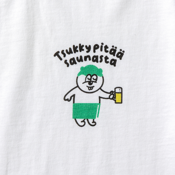 ツッキー x Pure Waste / JAPAN FIT Unisex Oversized T-shirt White