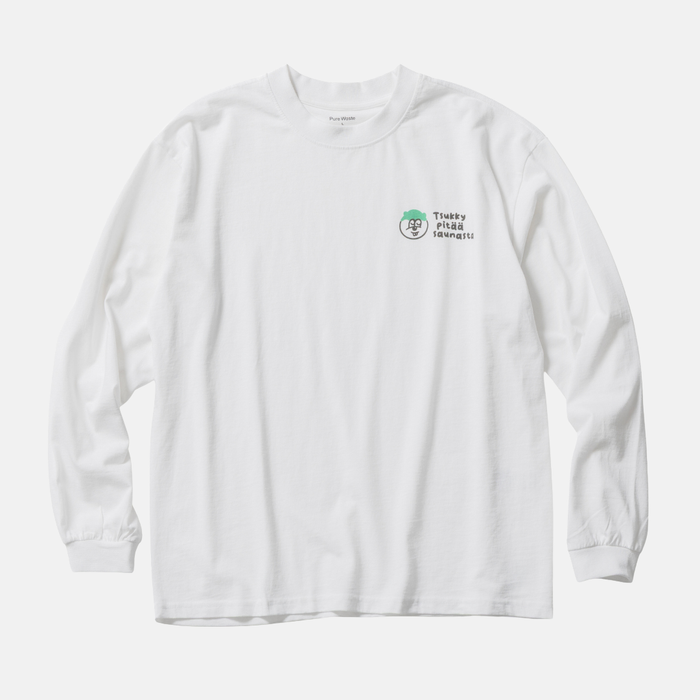 ツッキー x Pure Waste / JAPAN FIT Long Sleeve T-Shirt White