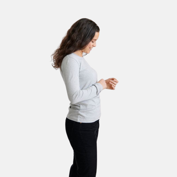 Women's Long Sleeve Shirt Grey Melange