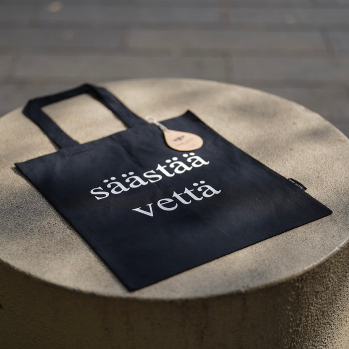 "Säästä Vettä" Shopping Bag Black_test