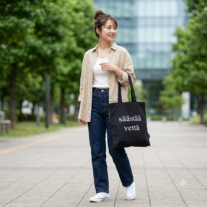 "Säästä Vettä" Shopping Bag Black