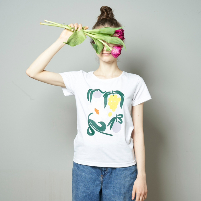 JAPAN FIT Women's T-Shirt White "Summer Evening" プリント