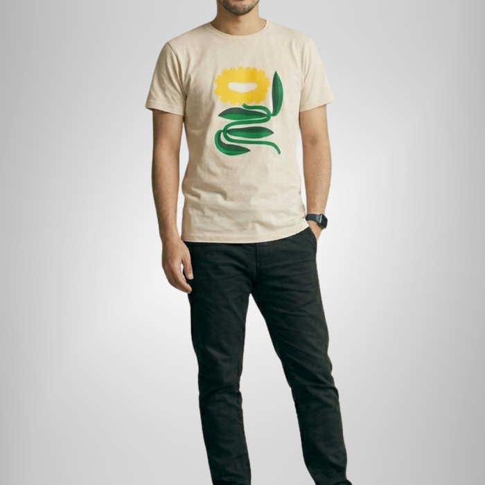 JAPAN FIT Men's T-Shirt Natural  "Macarena"プリント