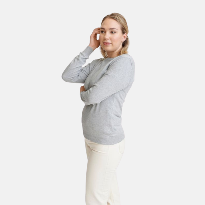 Plain Knit Grey Melange