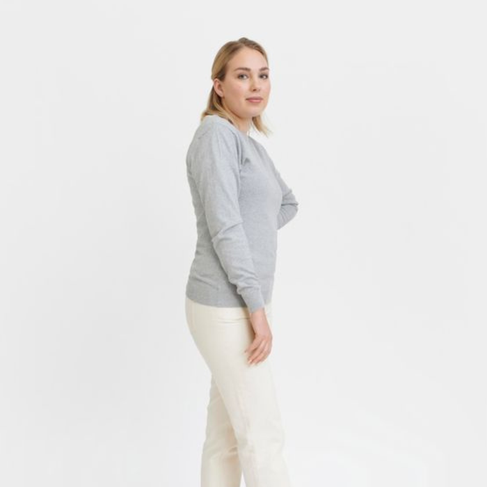 Plain Knit Grey Melange