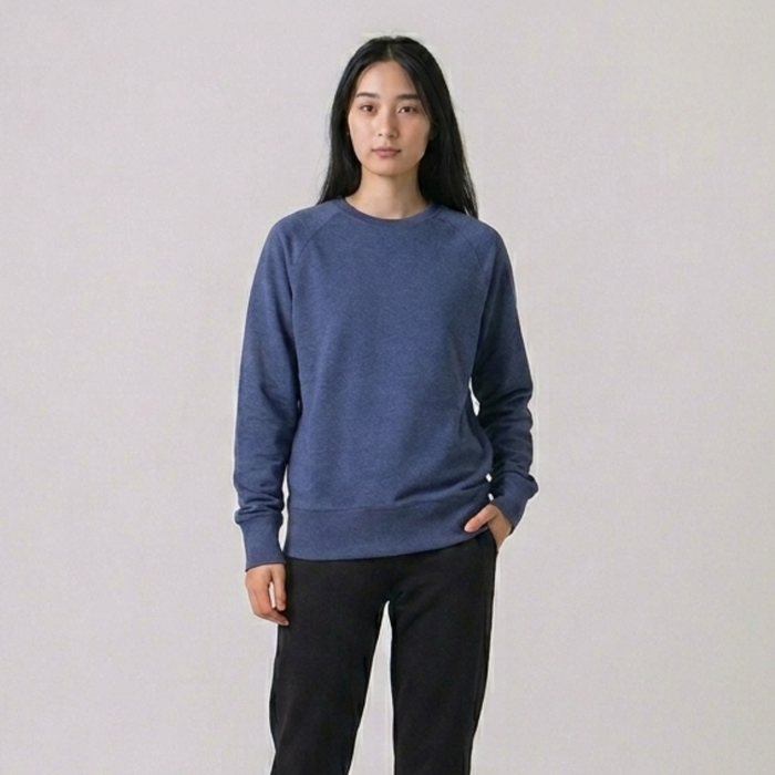 Unisex Raglan Sweatshirt Navy Melange
