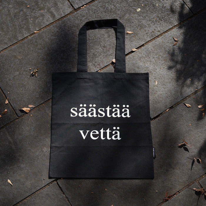 "Säästä Vettä" Shopping Bag Black_test